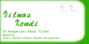 vilmos kendi business card